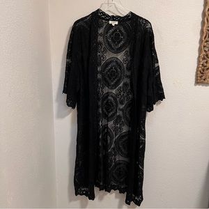 Black Lace Duster Kimono